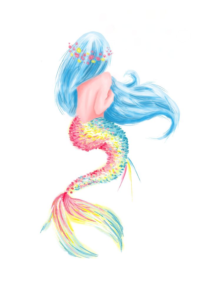 painted mermaid blue hair